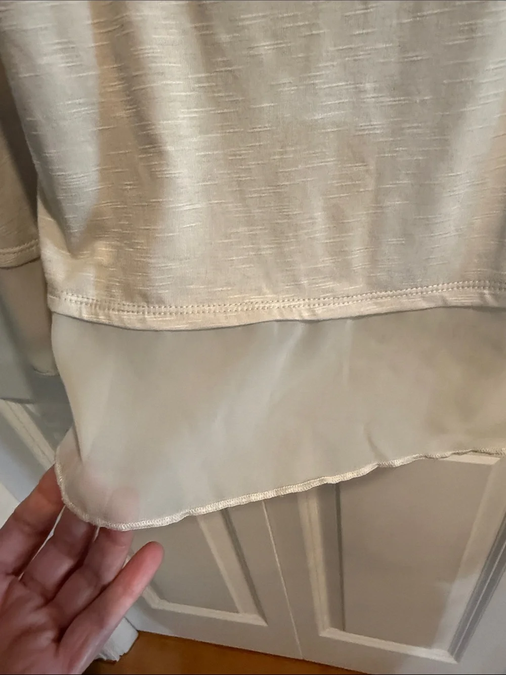 Style & Co. Light Taupe Layered Chiffon Hem Tunic